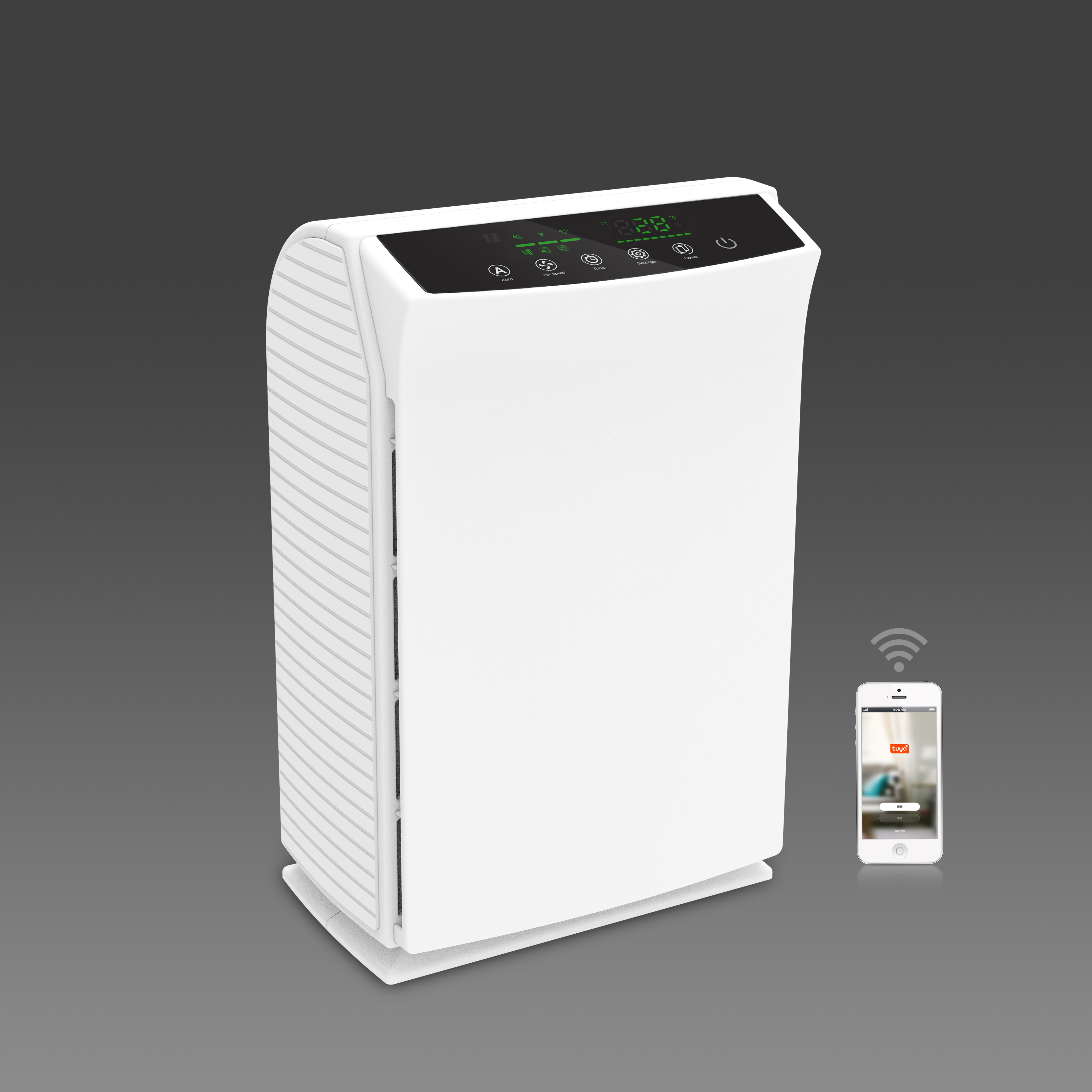 CADR น้ำหนักเบา Wifi H13 HEPA เครื่องฟอกอากาศเชิงพาณิชย์สูง