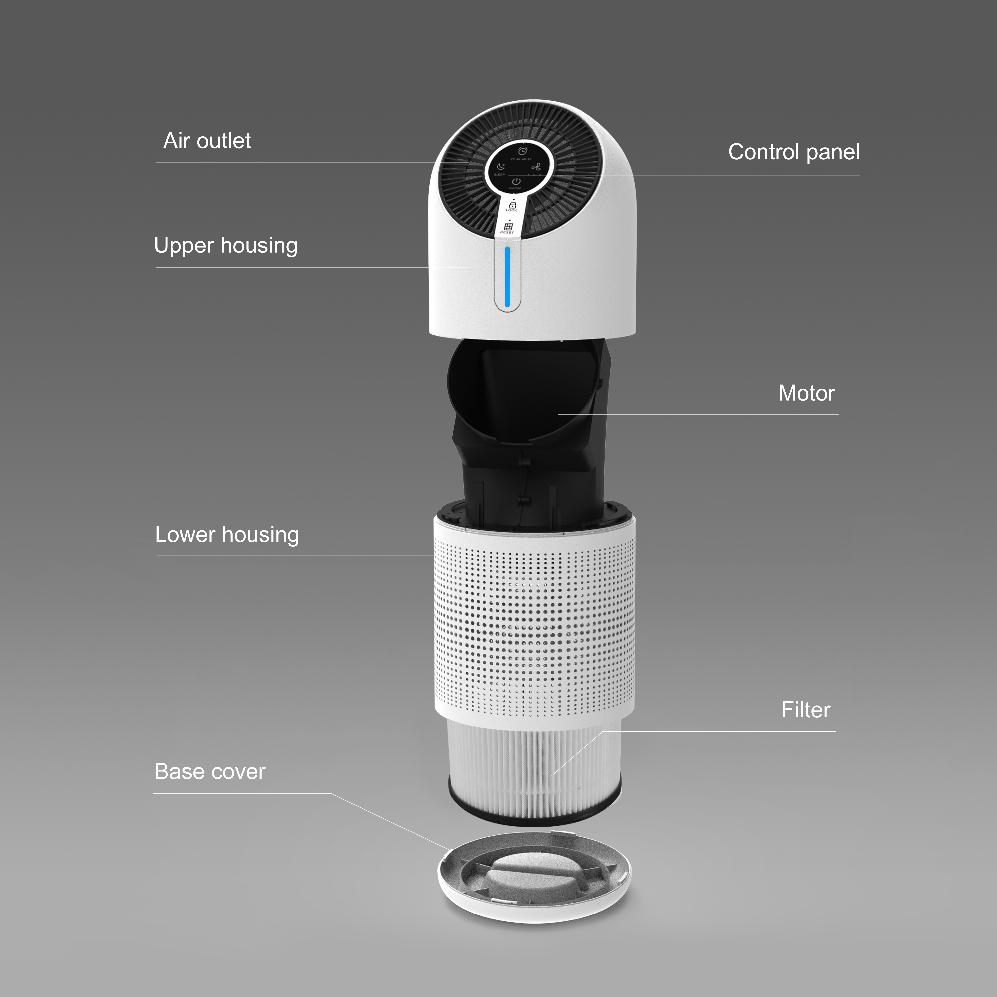 เครื่องฟอกอากาศตั้งโต๊ะ Smart Steriliser พร้อมไฟกลางคืน